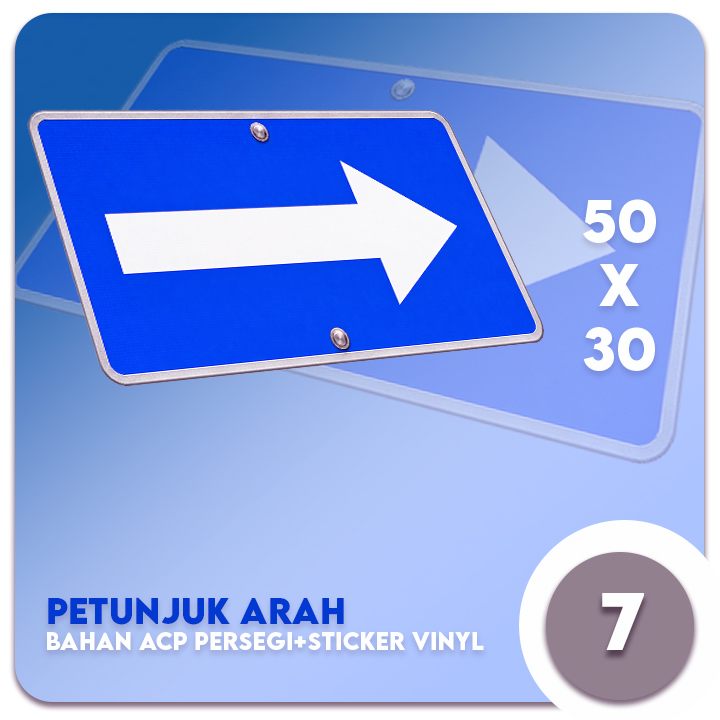Penunjuk Arah bahan ACP persegi + Sticker Vinyl uk.50x30 cm