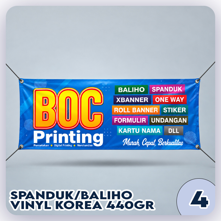 Spanduk / Baliho Bahan Vinyl Korea 440gr