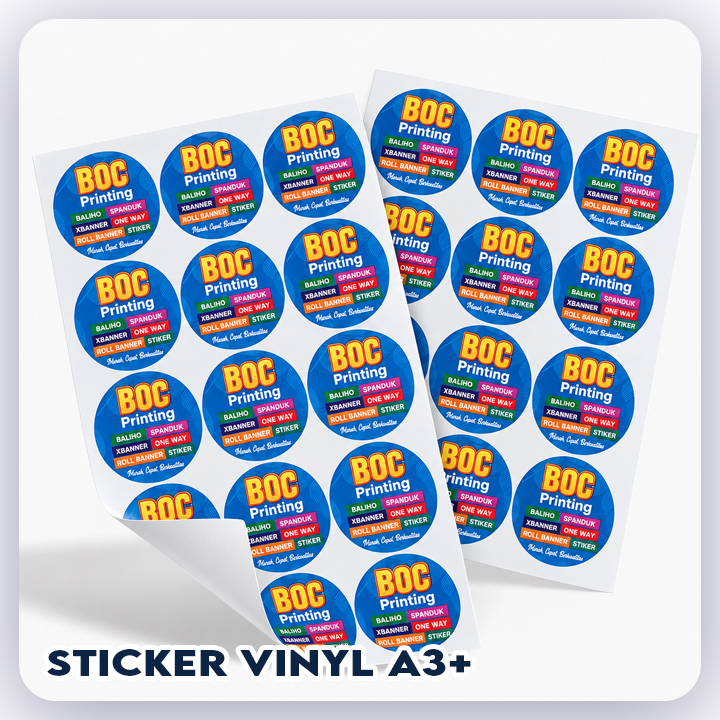 Sticker Vinyl A3+ Laminasi