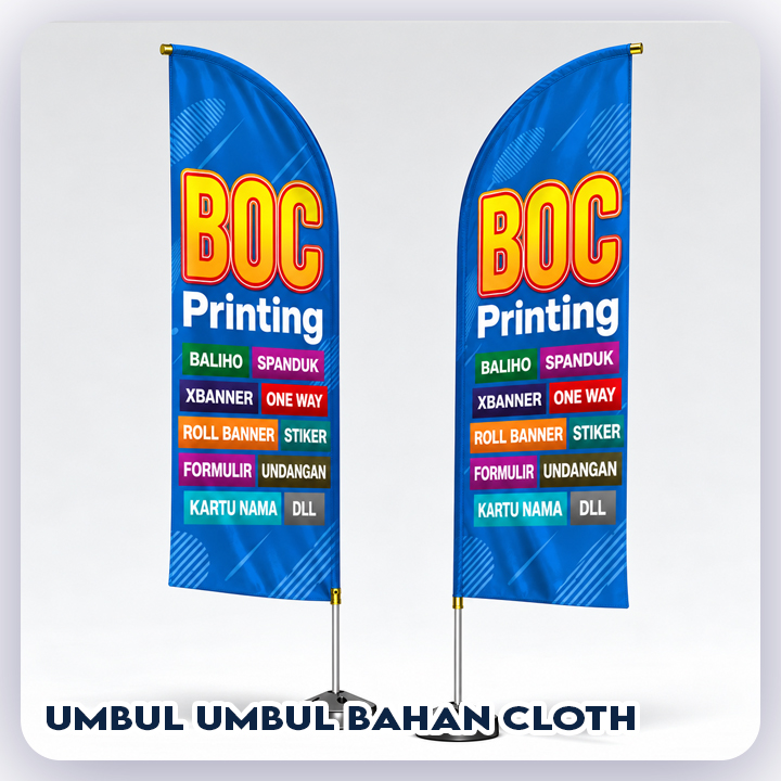 Umbul umbul bahan cloth uk. 60x400 cm